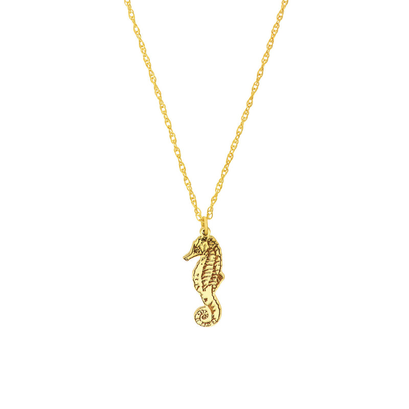 Simple seahorse necklace by My Store, featuring a delicate design with intricate details in silver.