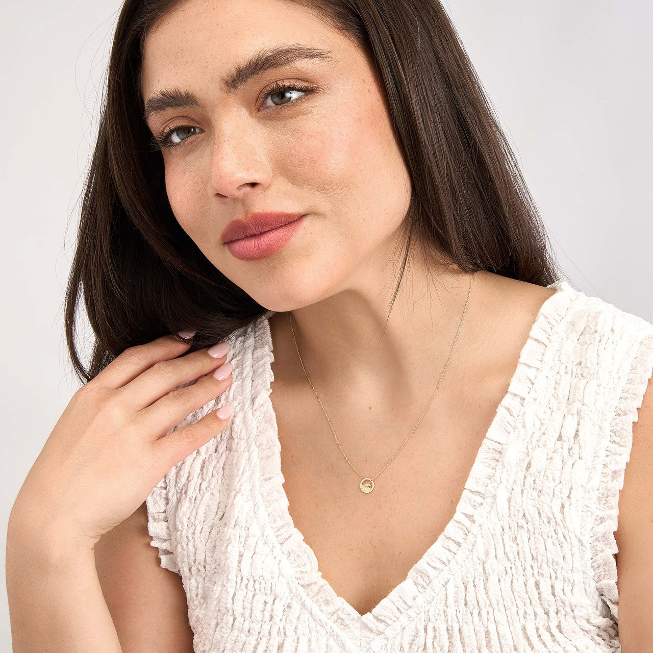 Simple Wave Open Circle Necklace by My Store with a sleek design and elegant finish.