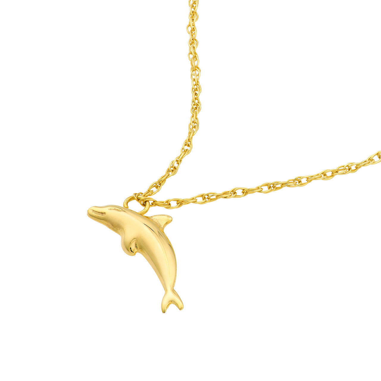 Simple dolphin necklace by My Store, featuring a delicate design with a shimmering finish and adjustable chain.