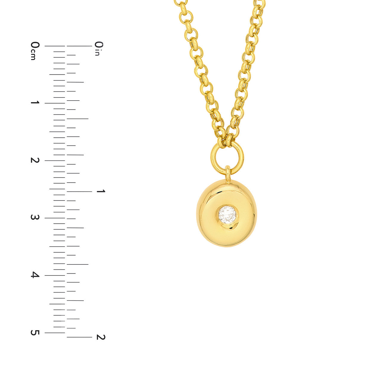 Simple diamond donut Rolo necklace by My Store, featuring a polished finish and elegant design.
