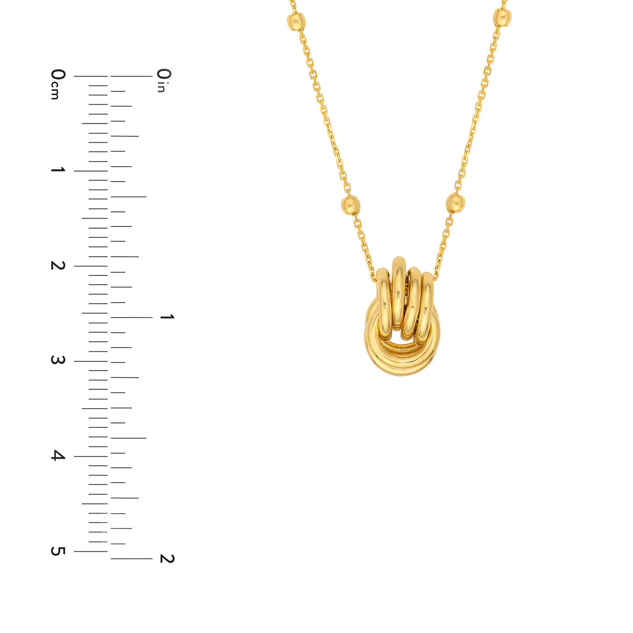 Simple round link nest pendant station necklace by My Store, showcasing delicate links and a polished finish.