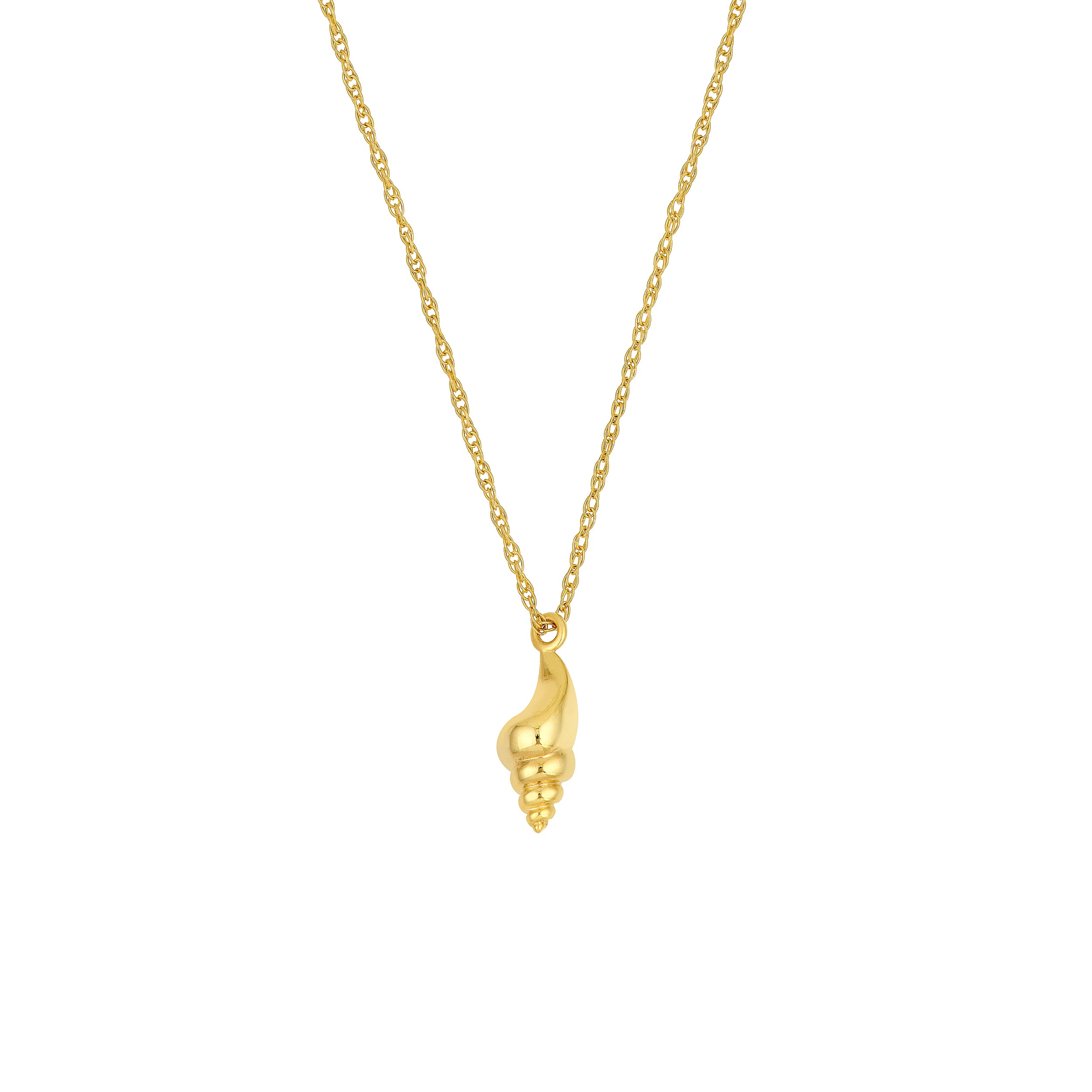 14K gold shell pendant necklace