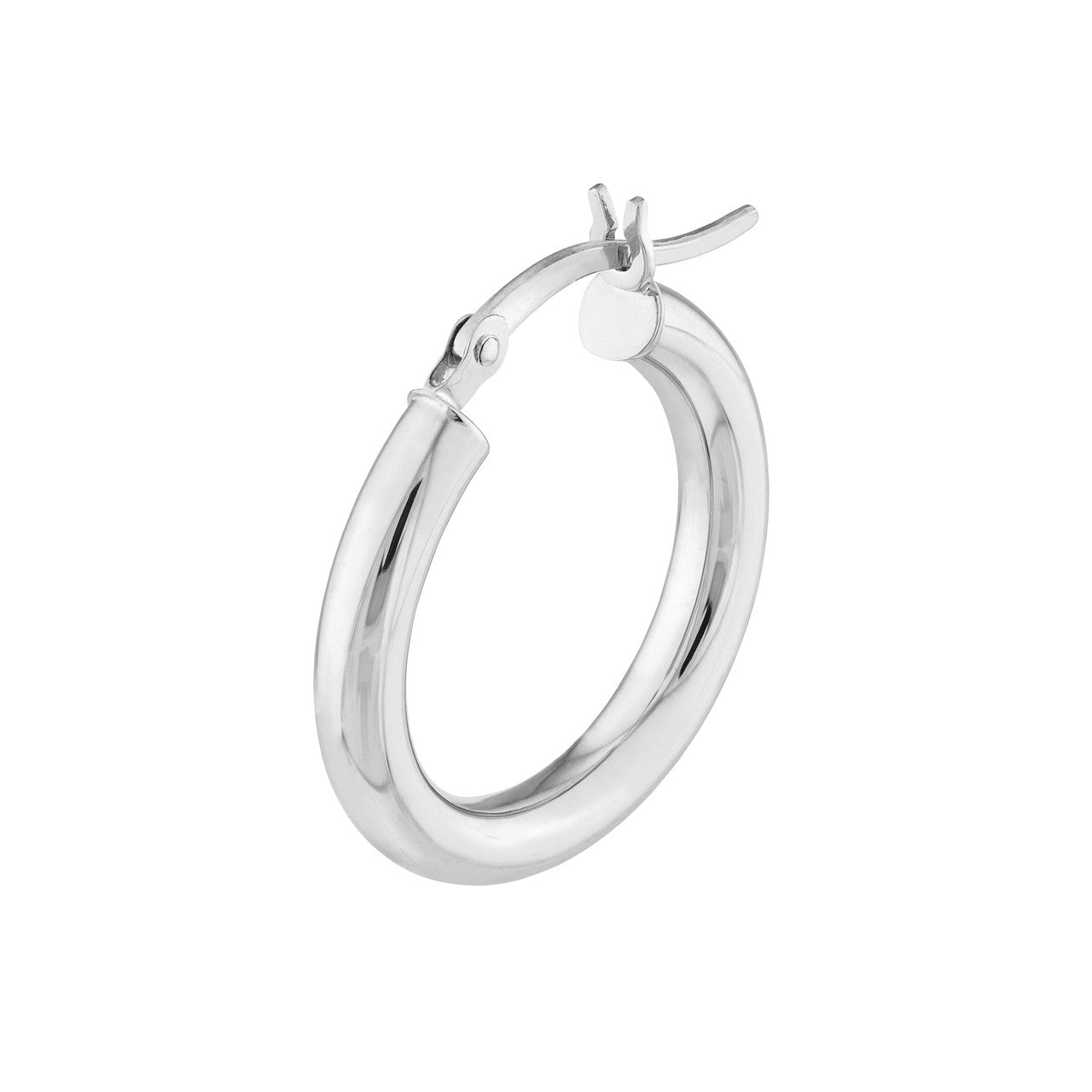 3mm polished hoop earrings by My Store with a shiny finish and sleek design, perfect for everyday wear.