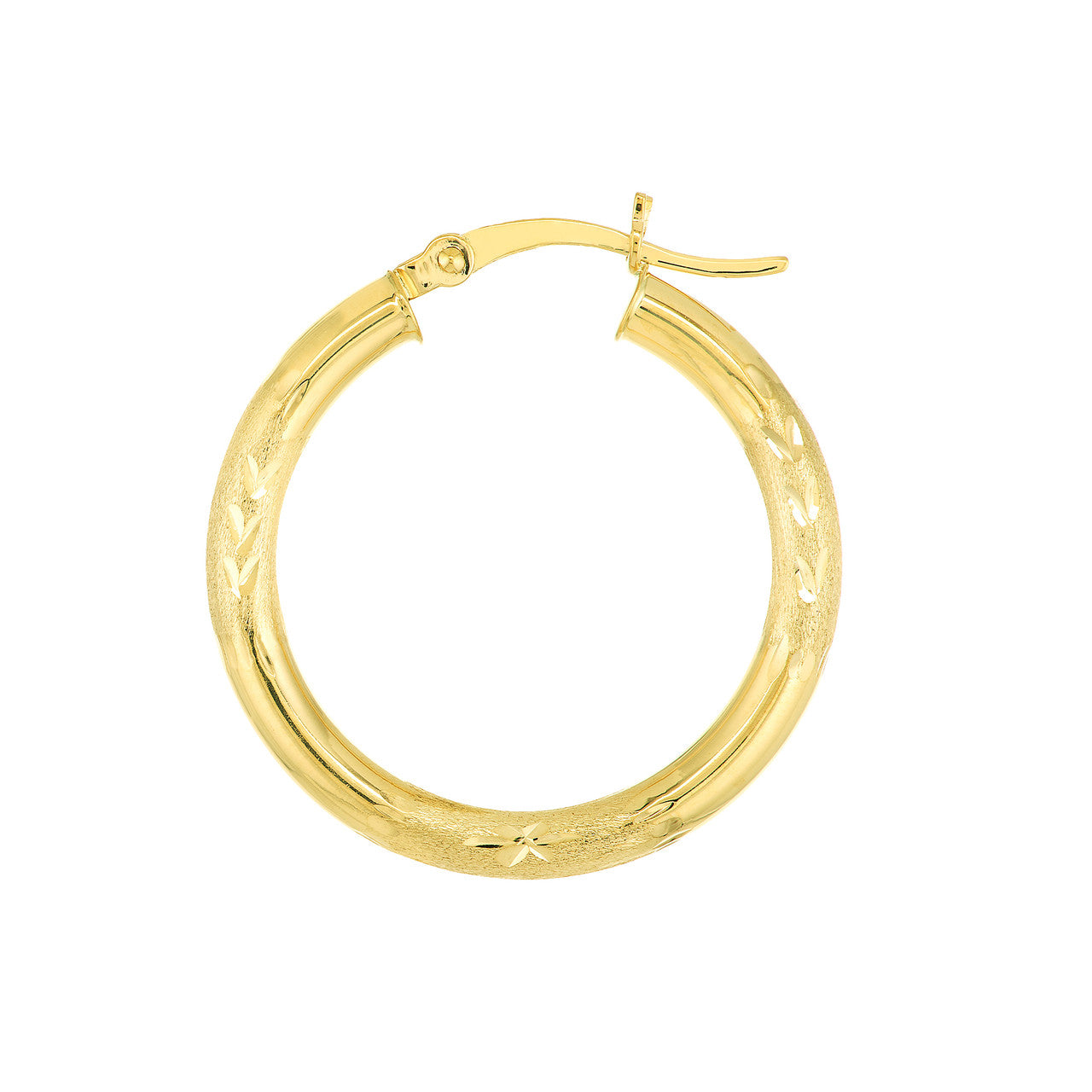 3x25mm Florentine round hoop earrings with a delicate design, crafted for a stylish look by My Store.