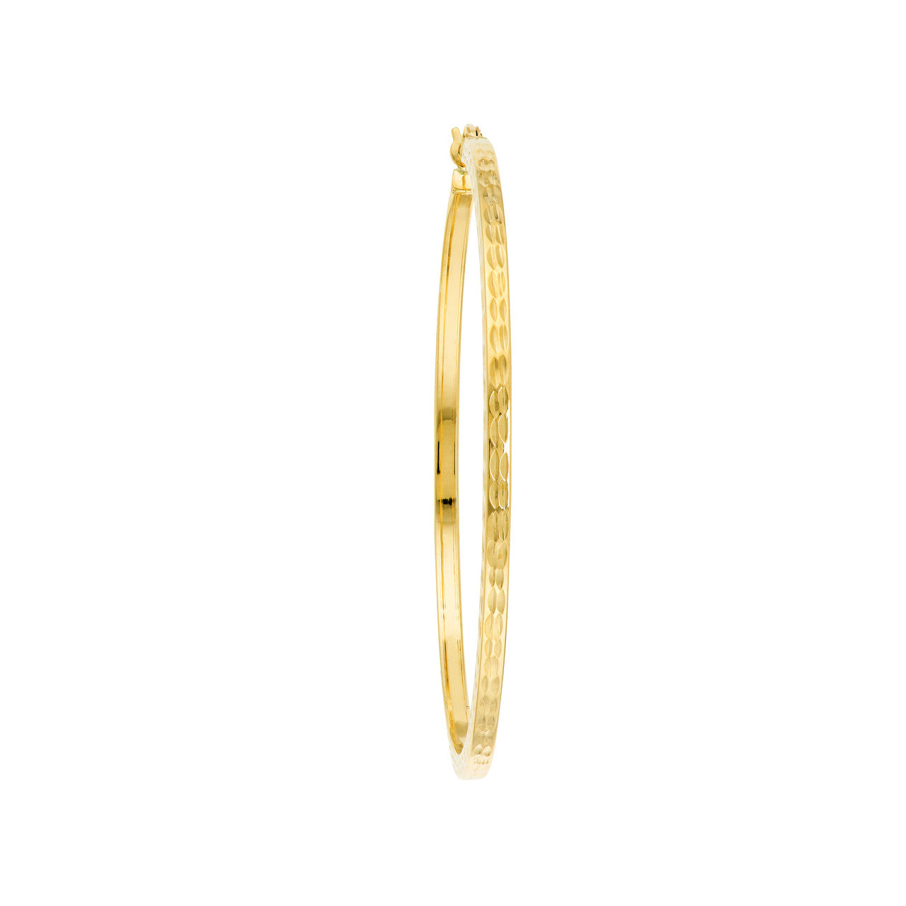 Textured 50mm square hoop earrings by My Store, showcasing a simple yet elegant design in a metallic finish.