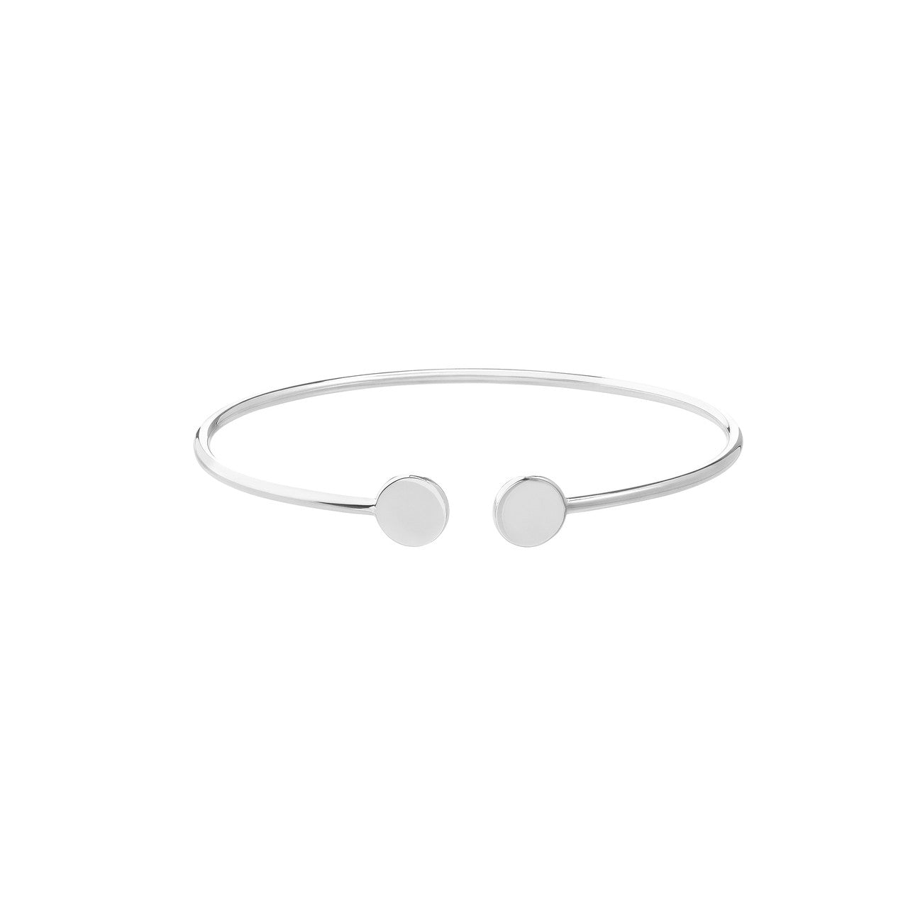 14K white gold disc cuff bangle