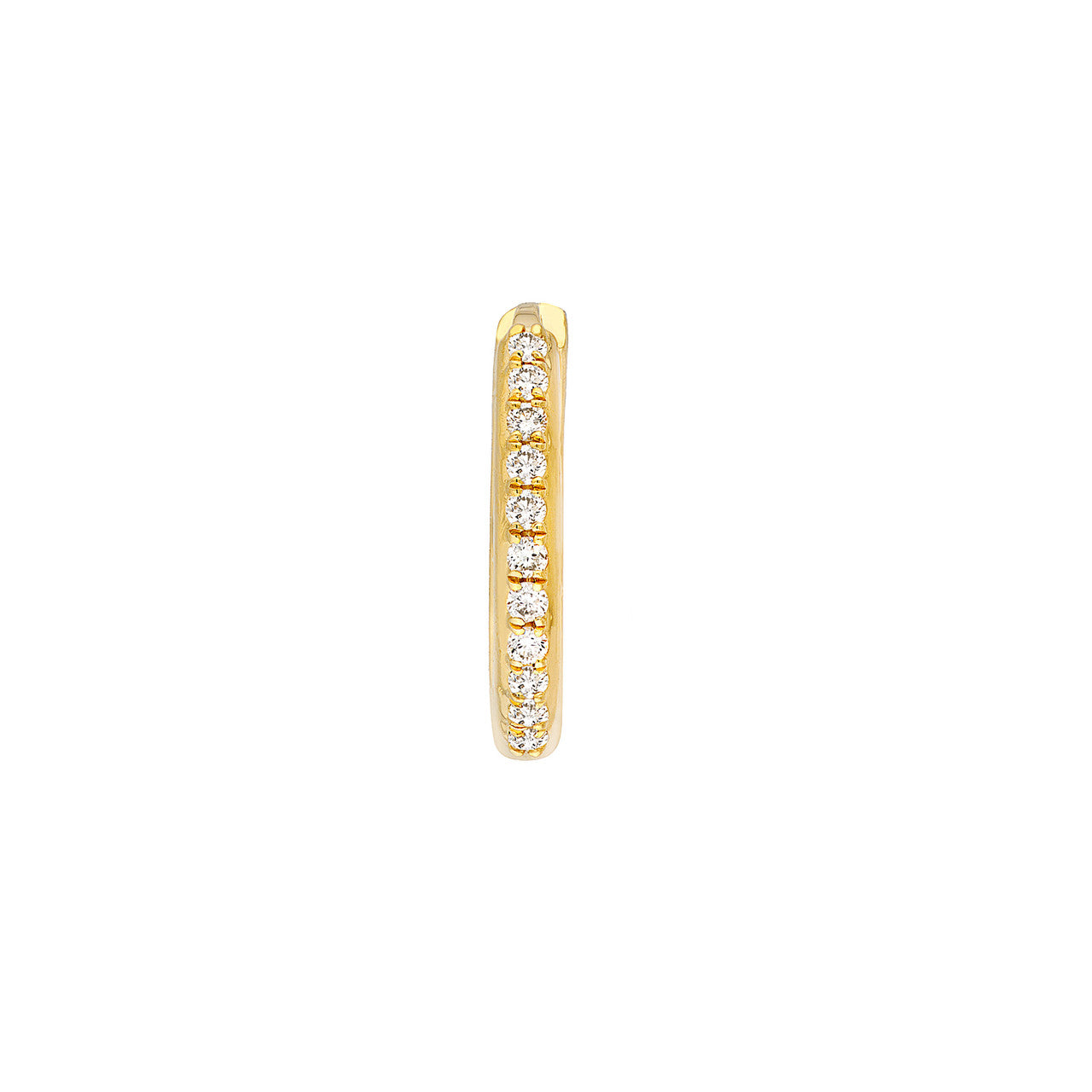 14K gold diamond mini hoop earrings, alternate view