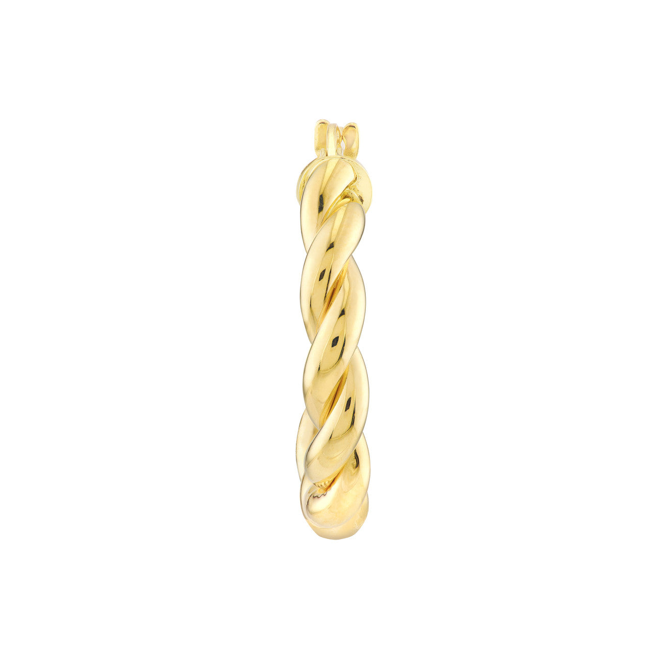 Simple 15mm braided hoop earrings by My Store, showcasing a stylish and elegant design in a close-up view.