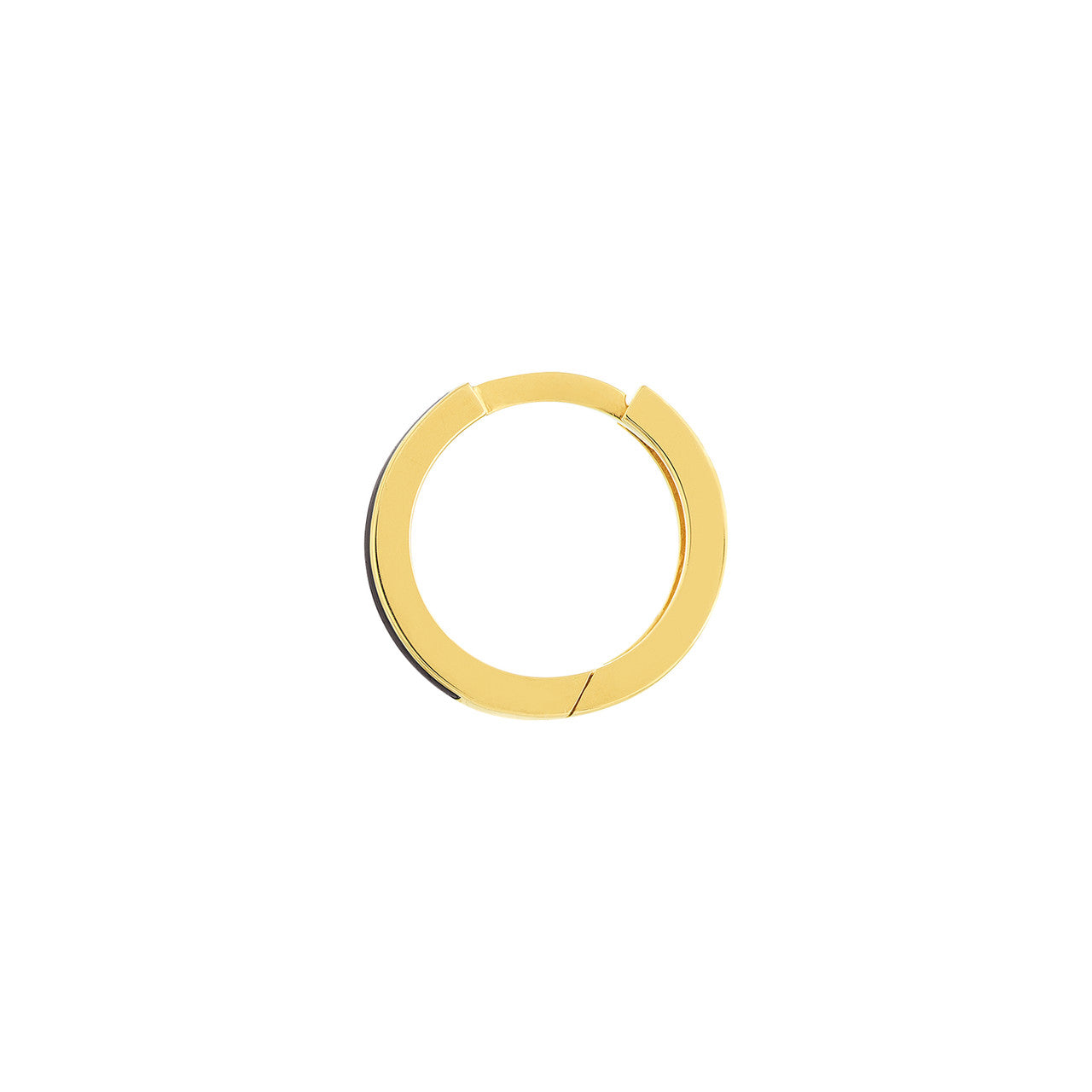 Black enamel baby hoop earrings by My Store, featuring a sleek and simple design perfect for young children.