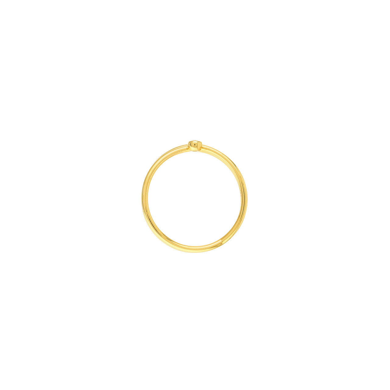 My Store criss-cross band ring featuring a 1.5pt solitaire diamond on a polished metal setting.