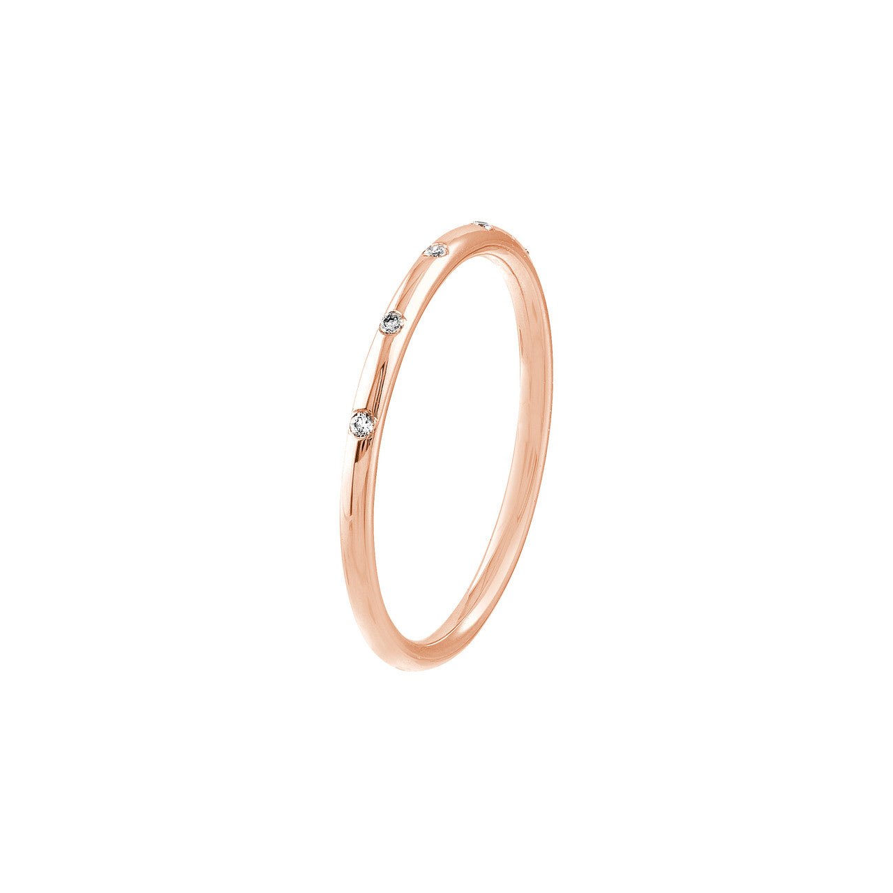 14K gold thin diamond band, additional view