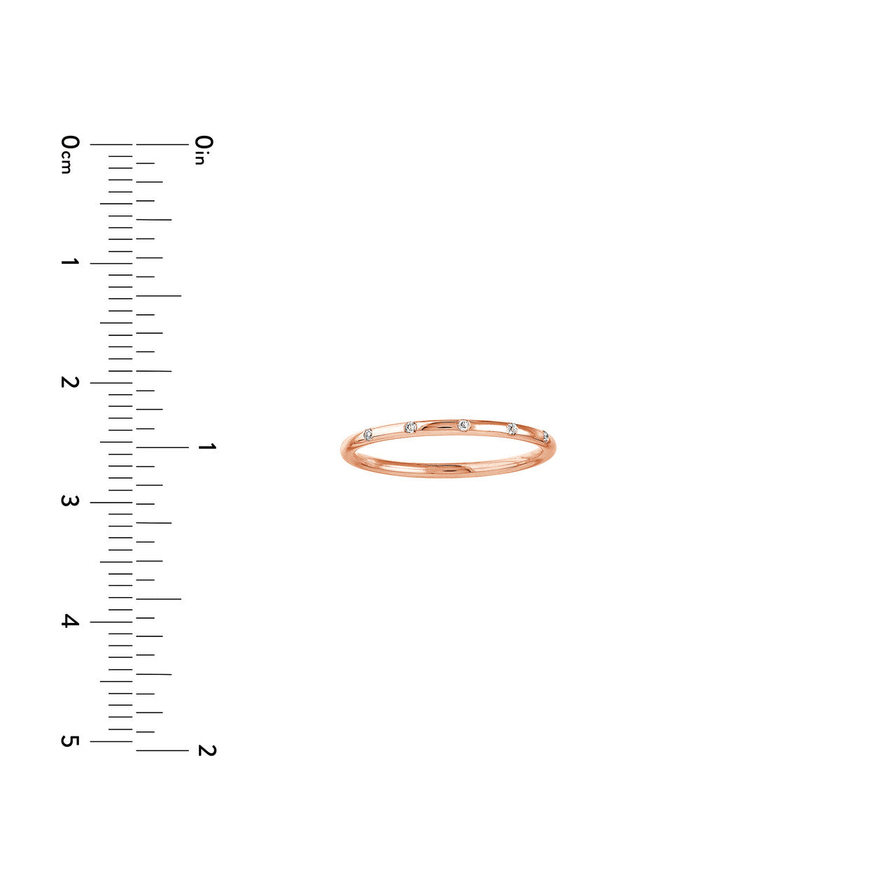14K gold thin diamond band with delicate diamond accents