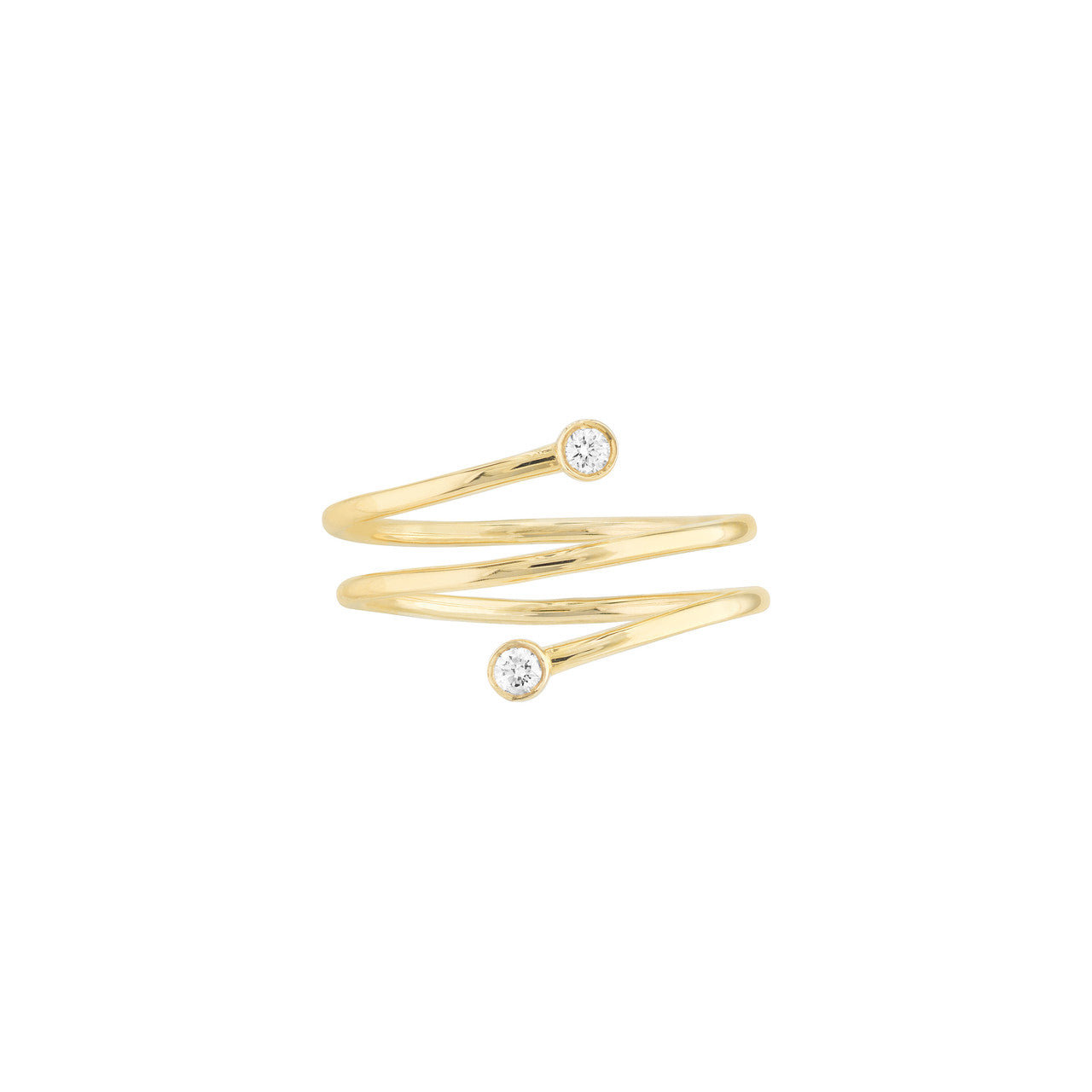 14K gold diamond wrap around bypass ring
