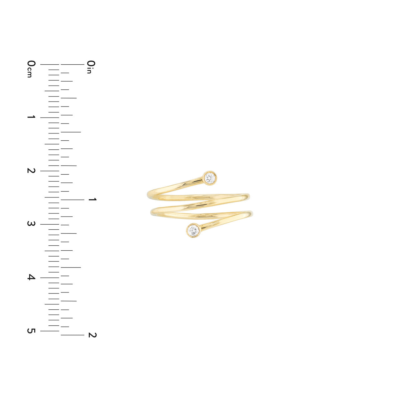 14K gold diamond wrap around bypass ring size guide