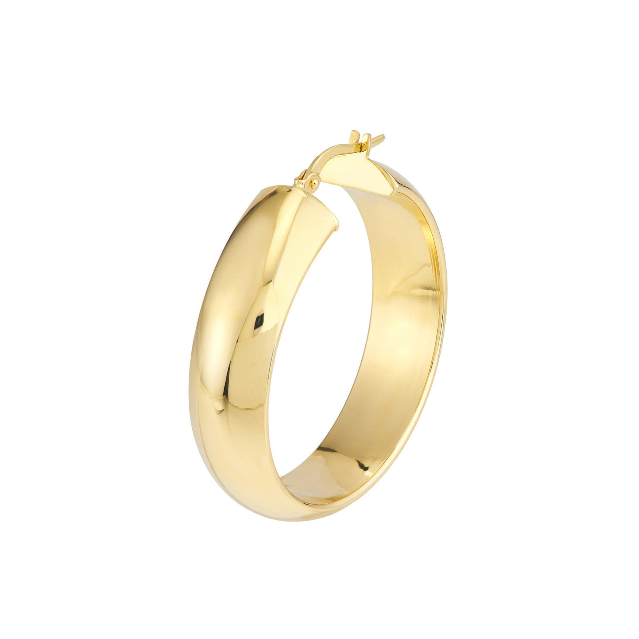 High polished 30mm round hoop earrings from My Store, showcasing a sleek and simple design perfect for everyday wear.