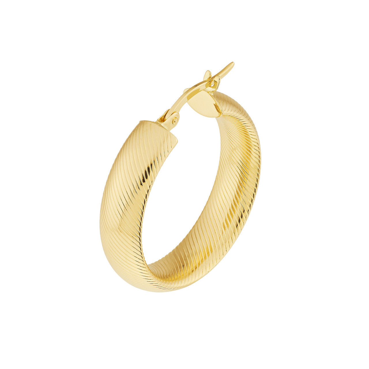 Simple soft lined round hoop earrings by My Store, showcasing a sleek design and smooth finish.
