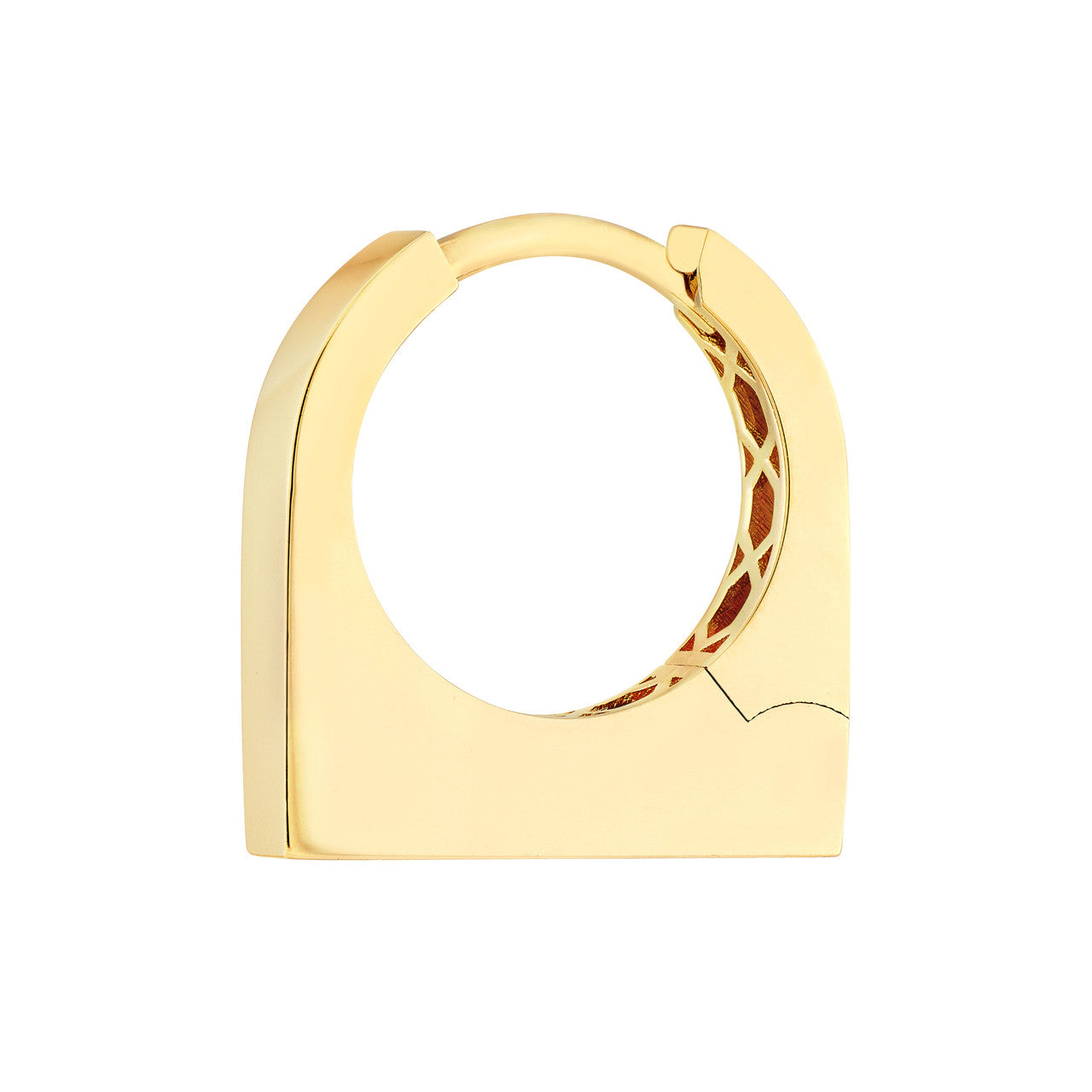 Simple thick bar hoop earrings by My Store in a polished gold finish, showcasing a modern and elegant design.