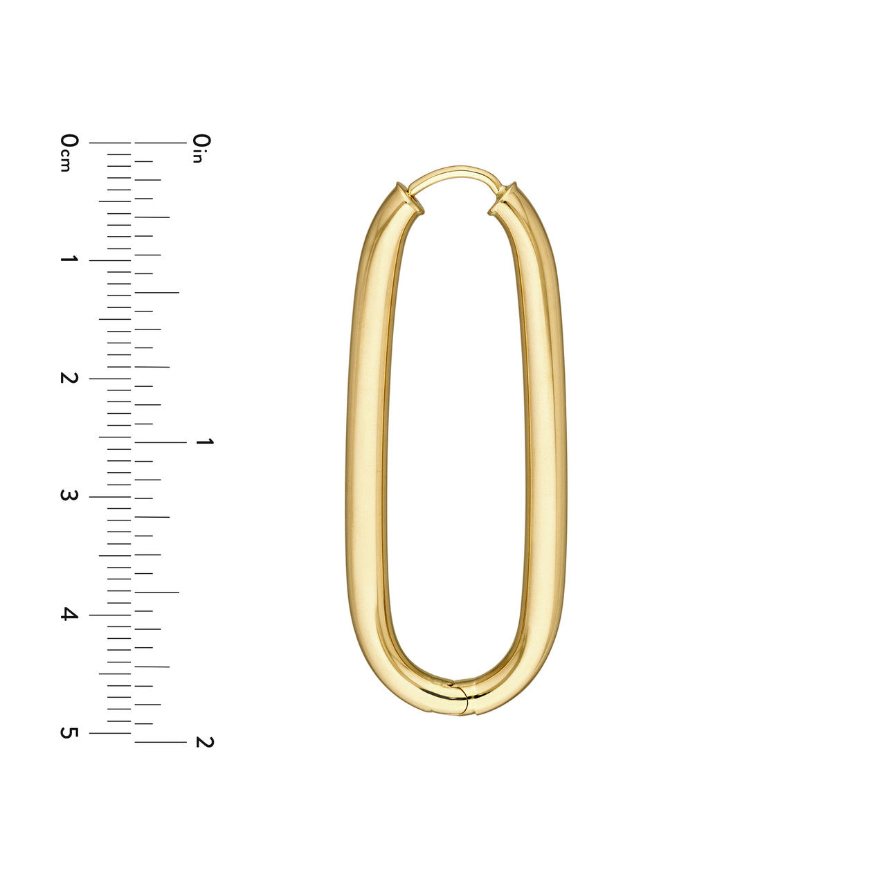 Simple 38.3mm oval round hoop hinged earrings in elegant design by My Store, showcasing a polished metal finish.
