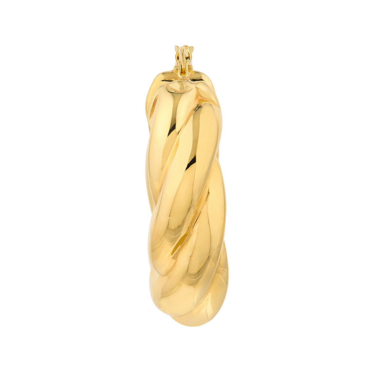 Wide Twisted Puff Hoop Earrings - VIA Jewelers