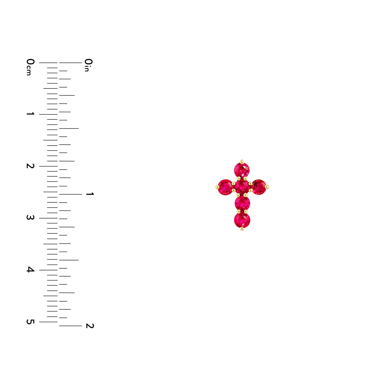 Ruby Stone Cross Pendant - VIA Jewelers